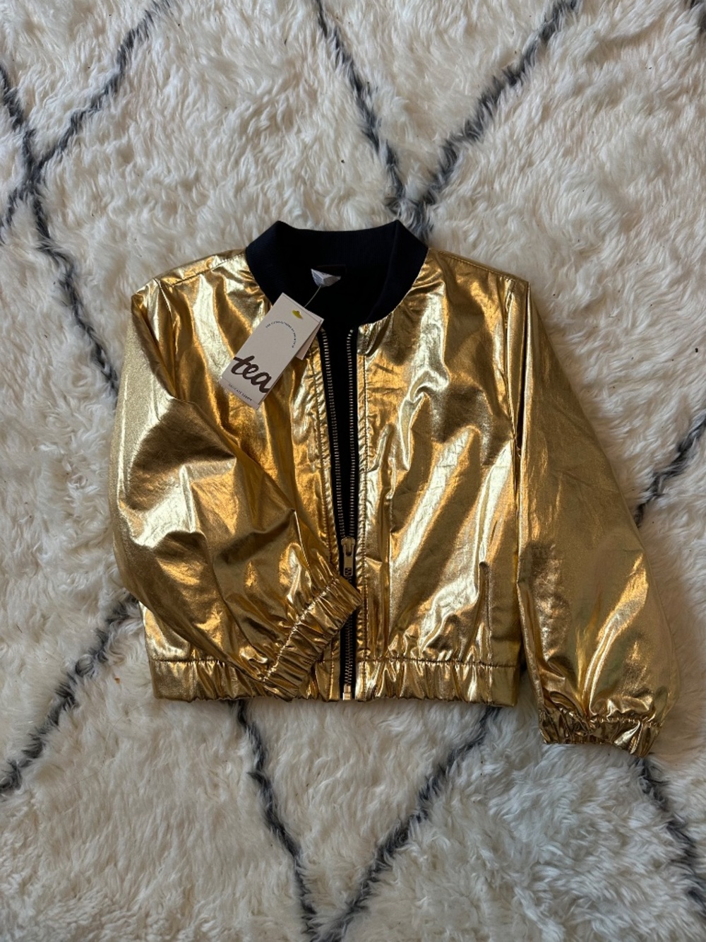 NWT Tea Collection Metalic Bomber Jacket - Picture 3 of 3
